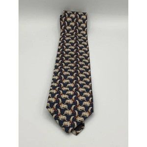 Brooks Brothers Makers Mens 100% Silk Necktie Blue Seal Belt Size 57 x 3.5
